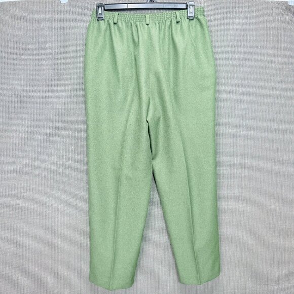 Alfred Dunner Womens Size 16 Green Elastic Waist Pants Polyester Blend - Picture 2 of 9